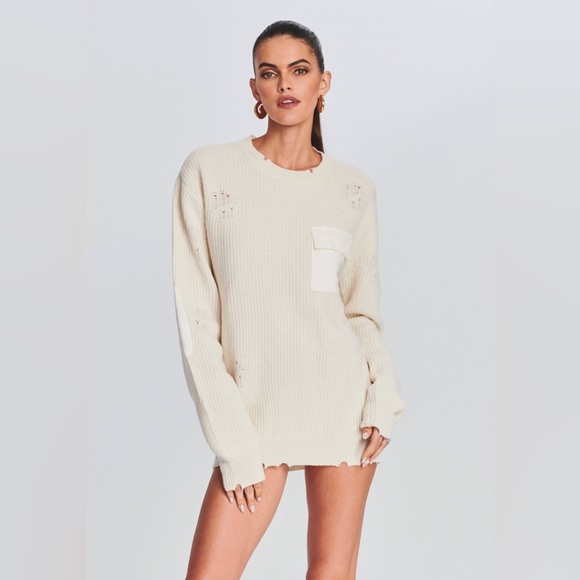 Ser.o.ya Devin Wool sweater dress Cream XS - Picture 6 of 10